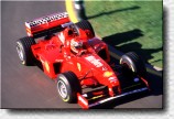 Formula 1 - 98 Melbourne - Eddie Irvine's luck was much better than Michael Schumacher's in this race: He drove his F300 s/n 181 to fourth just behind Heinz-Harald Frentzen, although the car had been the T-car.