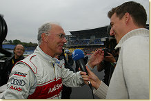 Franz Beckenbauer was guest in the Abt-Audi TT-R race taxi