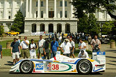 The ADT Champion Audi draws onlookers on the street in front of the California State Capitol
