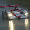 Emanuele Pirro in the Audi R8 as the rain fell