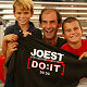 Emanuele Pirro celebrates pole position with his sons Goffredo and Cristoforo
