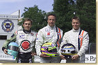 Johansson Motorsport drivers Patrick Lemarie, Tom Coronel and Stefan Johansson (from left)