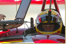 Frank Biela in the cockpit