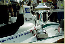 The trophy of Team ADT Champion Racing