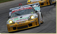 The two Alex Job Racing Porsche 911 GT3 RS machines sandwich the #20 Dyson Racing Lola-MG