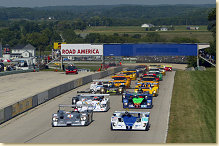 ALMS cars come to the green flag in Road America 500 in Elkhart Lake