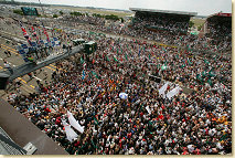 The winners ceremony at Le Mans