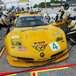 Yellow flag pit stop for GTS winners, the Corvette of Pilgrim, Collins and Freon