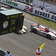 After 24 hours at Le Mans Emanuele Pirro crosses the finish line first
