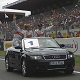 Tom Kristensen, Frank Biela and Emanuele Pirro during the drivers´ parade