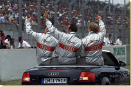 Michael Krumm, Marco Werner and Philipp during the drivers´ parade