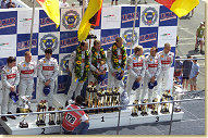 The Audi teams on the podium