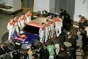 The Audi DTM drivers at the unveilling of the car