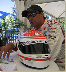 Emanuele Pirro with new helmet design