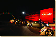 Audi race cars driven by Christian Abt, Rinaldo Capello, Martin Tomcyk, Dr. Martin Winterkorn (CEO Audi) and Emanuele Pirro