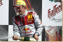 Mattias Ekström on the podium