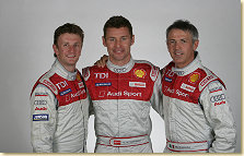  Audi factory drivers Allan McNish, Tom Kristensen and Dindo Capello