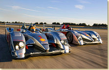 The two Audi R10 cars at the "Sebring Winter Test"