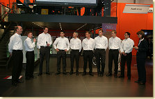Dr Wolfgang Ullrich with the 2005 Audi DTM drivers