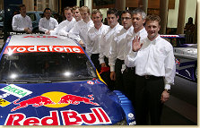 The Audi DTM squad for 2005 (from left): Ralf Jüttner, Hans-Jürgen Abt, Frank Stippler, Martin Tomczyk, Mattias Ekström, Tom Kristensen, Pierre Kaffer, Christian Abt, Rinaldo Capello and Allan McNish